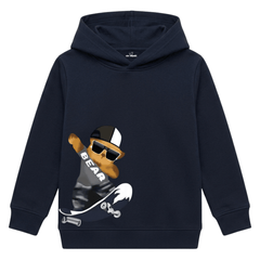 Cool Skater Teddy Bear Riding Skateboard Kids Winter Fleece Hoodie
