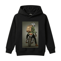 Heavy Bike Motorbike Rider Adventure Graphic Kids Winter Fleece Hoodie