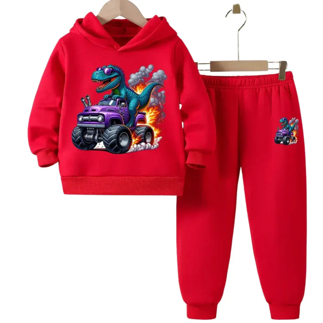 Dino Monster Ride Hoodie Tracksuit - Kin Trends