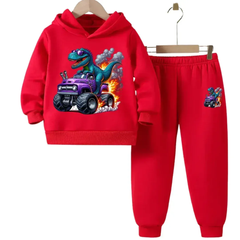 Dino Monster Ride Hoodie Tracksuit - Kin Trends