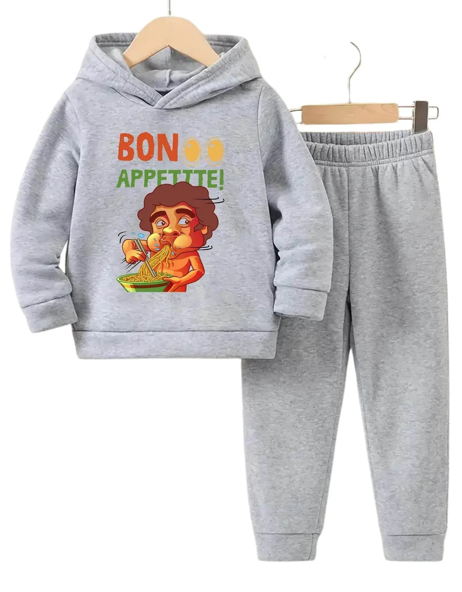 Bon Appetitte Fleece Hoodie Tracksuit - Kin Trends