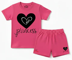The Little Princess Heart Shorts Set| T shirt and shorts| Mini Minors Kintrends