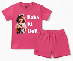 Baba Ki Doll Summer shorts Set | Kids T shirt and shorts| Mini Minors Kintrends