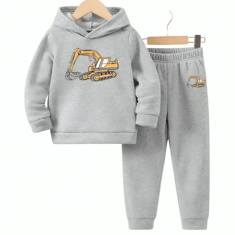 Excavator Fleece Hoodie Tracksuit - Kin Trends