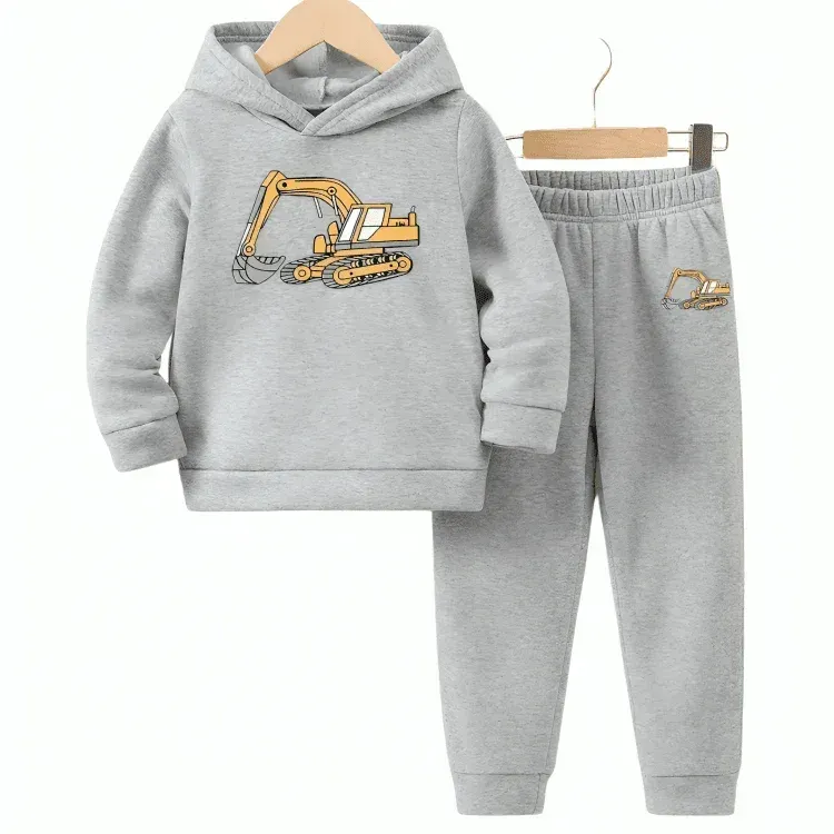 Excavator Fleece Hoodie Tracksuit - Kin Trends