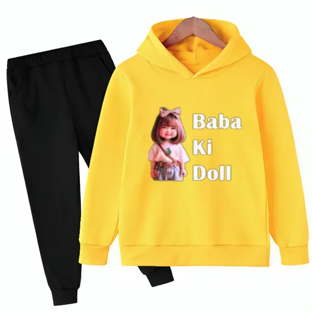Baba Ki Doll Hoodie Tracksuit (Premium) - Kin Trends