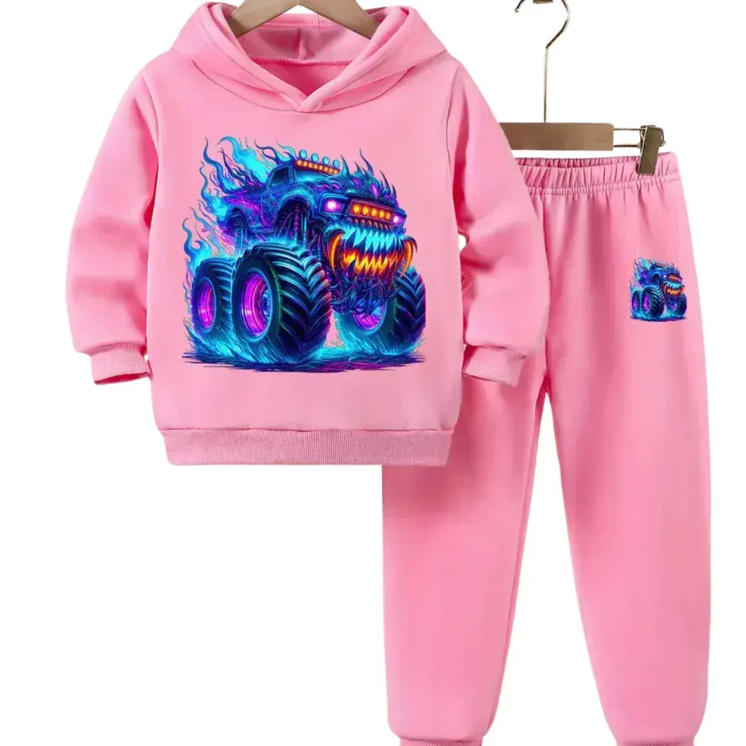 Big Monster Truck Hoodie Tracksuit - Kin Trends