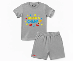 Premium Daddy Champ Shorts Set (Not Embroidered) | Kids T shirt and shorts | Mini Minors Kin Trends | Kintrends