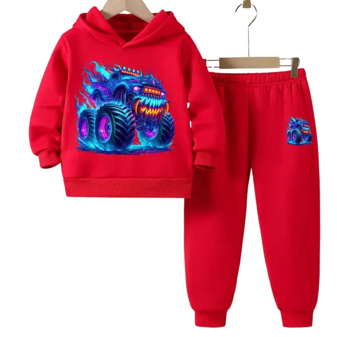 Big Monster Truck Hoodie Tracksuit - Kin Trends
