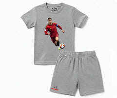 Boys Cristiano Ronaldo Graphic Shorts Set| T shirt and shorts| Mini Minors Kintrends