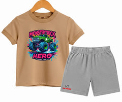 Hero Monster Truck Shorts Set | Mini Minors Kintrends