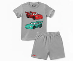 Lightning McQueen Summer shorts Set (Embroidery Style)| Kids T shirt and shorts| Mini Minors Kintrends