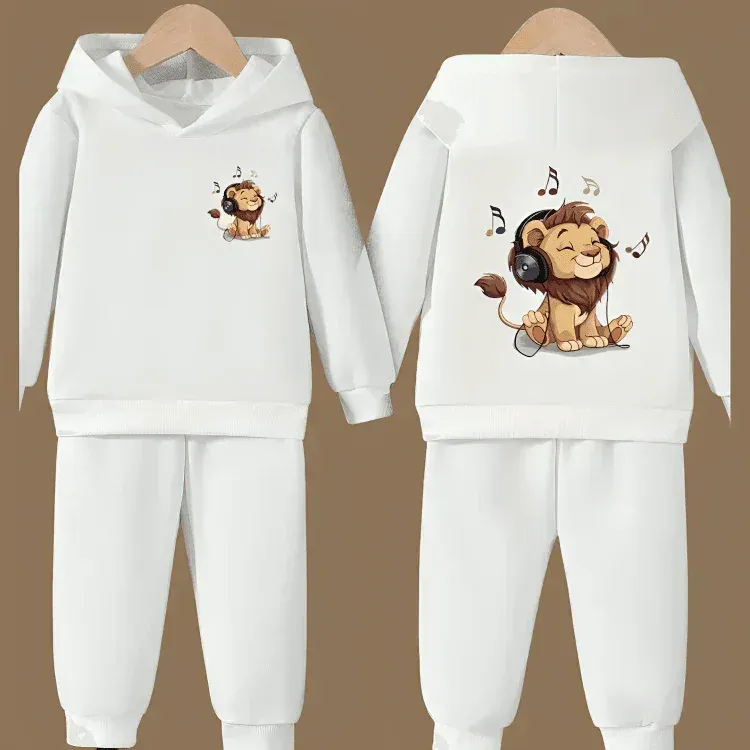Music Lover Front back Printed Fleece Hoodie Tracksuit - Kin Trends