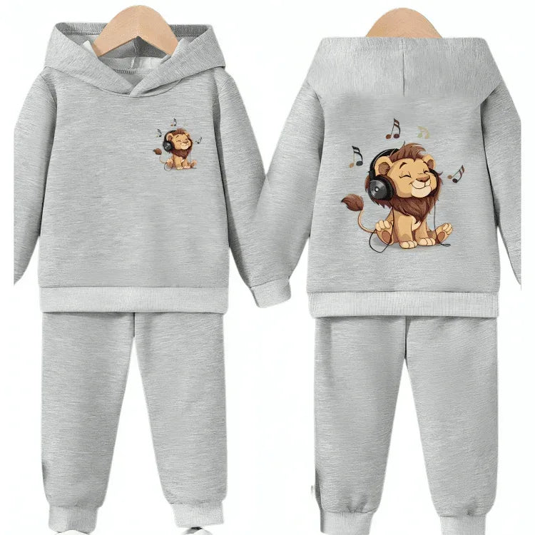 Music Lover Front back Printed Fleece Hoodie Tracksuit - Kin Trends