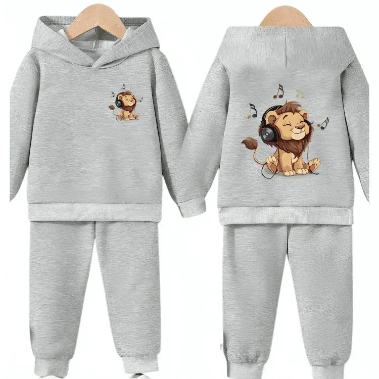 Music Lover Front back Printed Fleece Hoodie Tracksuit - Kin Trends