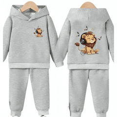 Music Lover Front back Printed Fleece Hoodie Tracksuit - Kin Trends