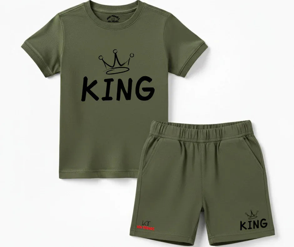 King Shorts Set | Kids T shirt and shorts | Mini Minors Kin Trends | Kintrends