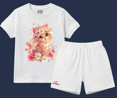 Beauty Cat Shorts Set | Kids T shirt and shorts | Mini Minors Kin Trends | Kintrends