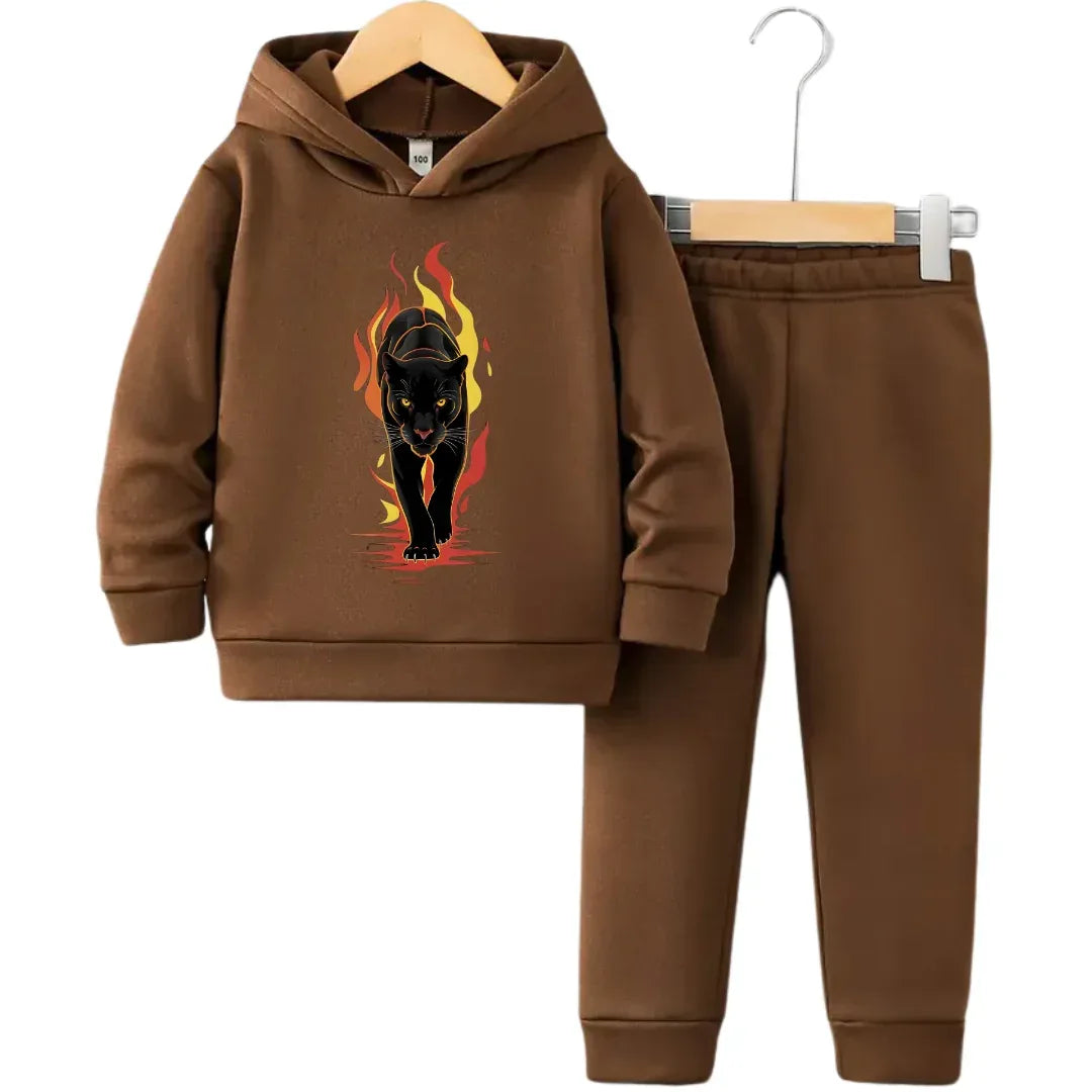Black Lion Hoodie Tracksuit (Premium) - Kin Trends