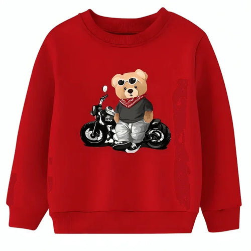 Biker Bear Fleece Sweatshirt - Kin Trends