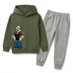 Popeye The Sailor Kids Winter Fleece Hoodie Tracksuit - 2 Pcs