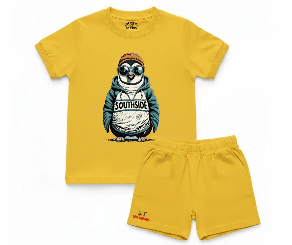Southside Penguin Shorts Set | Kids T shirt and shorts | Mini Minors Kin Trends | Kintrends