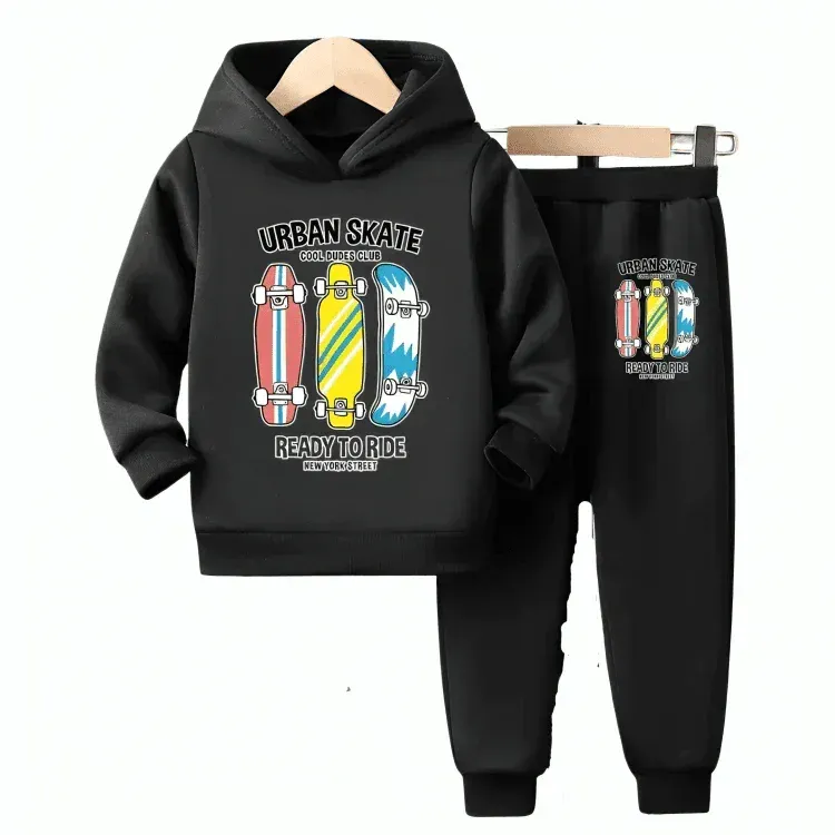 Urban Skate Fleece Hoodie Tracksuit - Kin Trends
