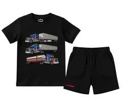 New Trucks Shorts Set (Not Embroidered) Kids T shirt and Shorts set | Mini Minors Kin Trends | Kintrends