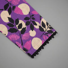 Purple Flora ??2 Piece Premium Lawn Kurta Trouser for Girls