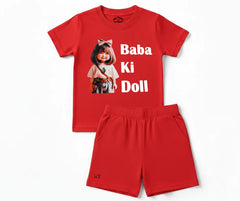 Baba Ki Doll Summer shorts Set | Kids T shirt and shorts| Mini Minors Kintrends