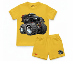 Big Wheels Graphic Shorts Set| Kids T shirt and shorts| Mini Minors Kintrends