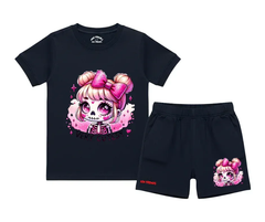Girls Very Cutesy Shorts Set | Kids T shirt and shorts | Mini Minors Kin Trends | Kintrends