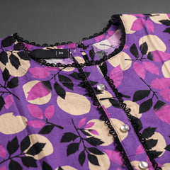 Purple Flora ??2 Piece Premium Lawn Kurta Trouser for Girls