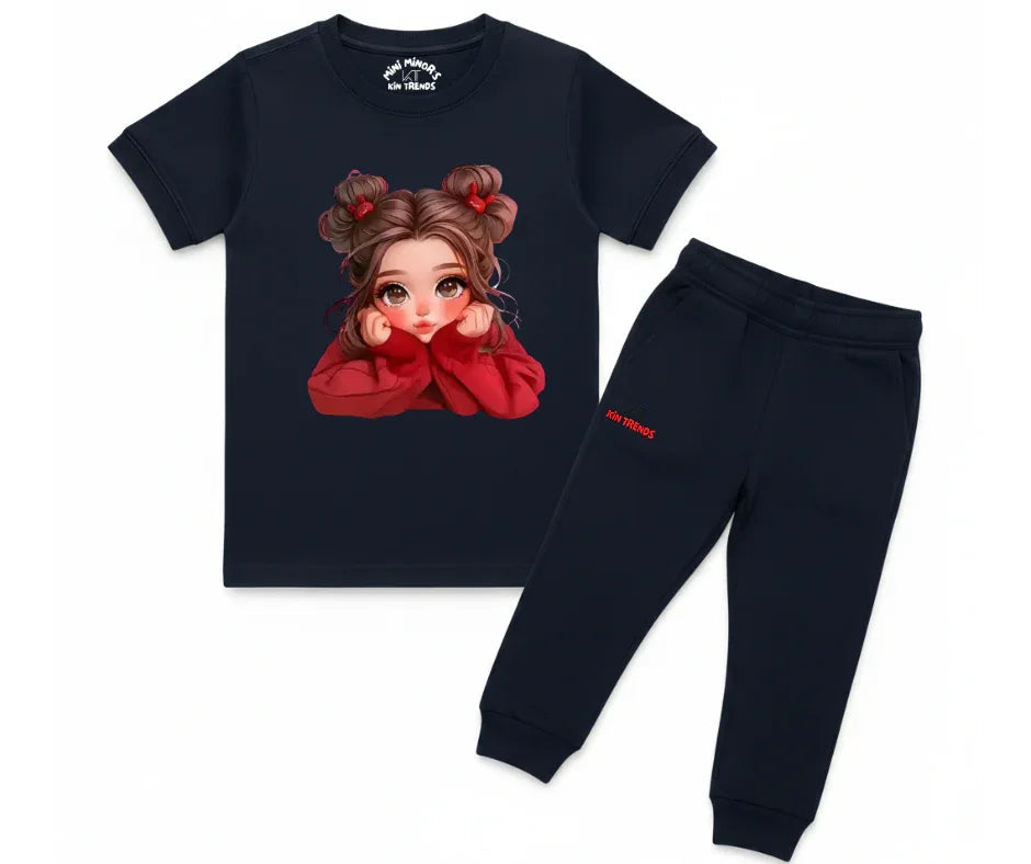 New Cute Doll Tracksuit | Kids T shirt and trouser | Mini Minors Kin Trends | Kintrends