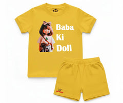 Baba Ki Doll Summer shorts Set | Kids T shirt and shorts| Mini Minors Kintrends