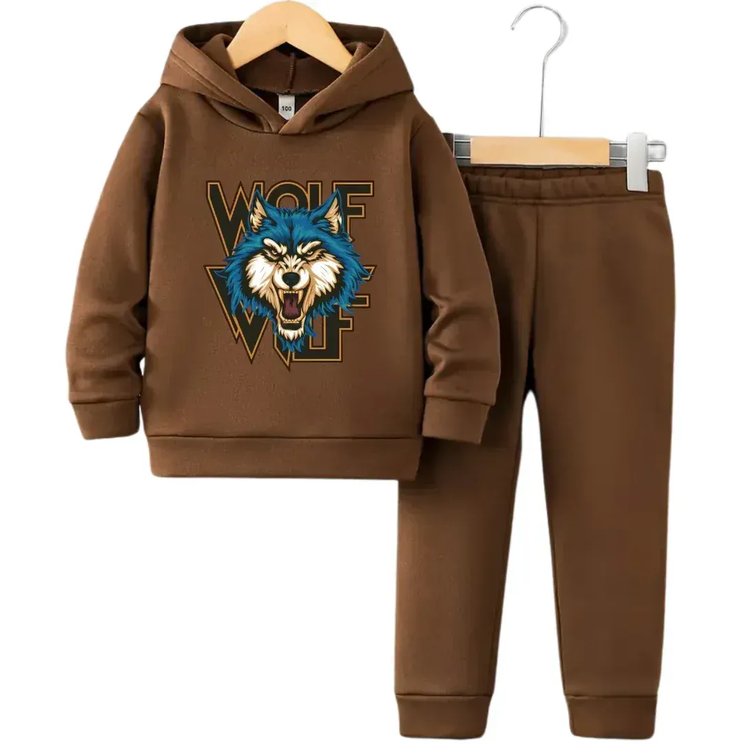 Wolf Printed Hoodie Tracksuit (Premium) - Kin Trends