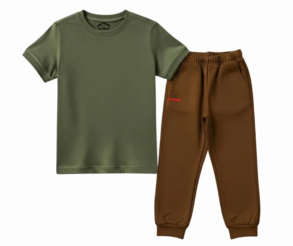 Contrast Color Plain Tracksuit | Mini Minors Kintrends