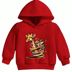 Colorful Giraffe Fleece Hoodie - Kin Trends