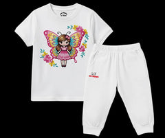 Fairy Butterfly Summer Tracksuit (Embroidery Style Print) | Mini Minors Kintrends