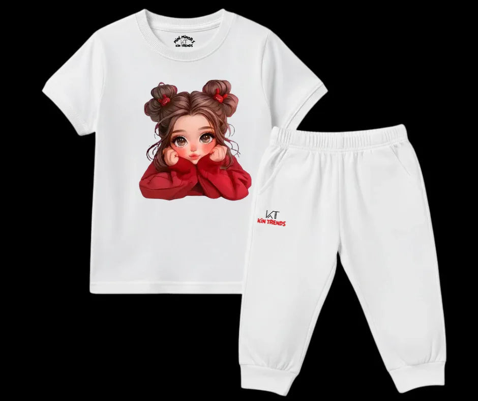 New Cute Doll Tracksuit | Kids T shirt and trouser | Mini Minors Kin Trends | Kintrends