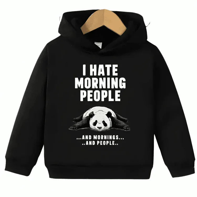 Panda Hate Morning People Hoodie - Kin Trends