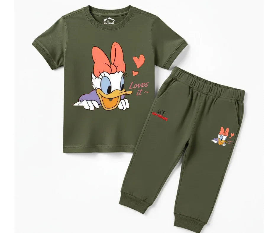 Disney Duck Summer Tracksuits | Kids T shirt and trouser | Mini Minors Kin Trends | Kintrends