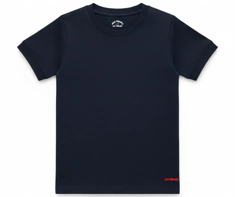 Navy Color Plain T Shirt for boys and girls | Mini Minors Kintrends