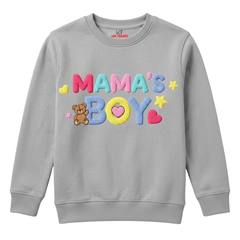 Mama's Boy Colorful Typography Printed Kids Winter Fleece Sweatshirt