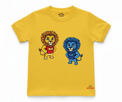 Kids Twin Cartoon Lions Graphic T-Shirt | Mini Minors Kintrends