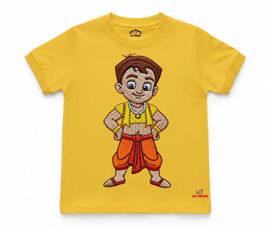 Chota Bheem T Shirt (Not Embroidered) Kids T shirt | Mini Minors Kin Trends | Kintrends