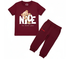 Nice Bear Summer Tracksuit | Kids T shirt and trouser | Mini Minors Kin Trends | Kintrends