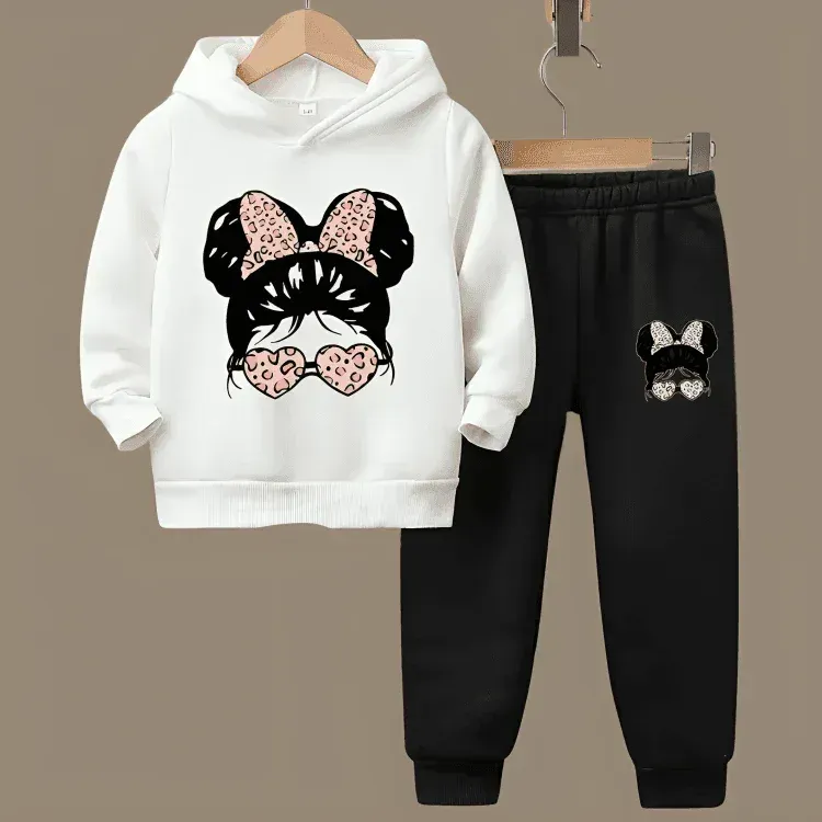 Girls Fleece Hoodie Tracksuit - Kin Trends