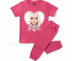 Pink Barbie Heart Summer Tracksuit | Mini Minors Kintrends