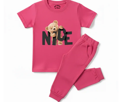 Nice Bear Summer Tracksuit | Kids T shirt and trouser | Mini Minors Kin Trends | Kintrends